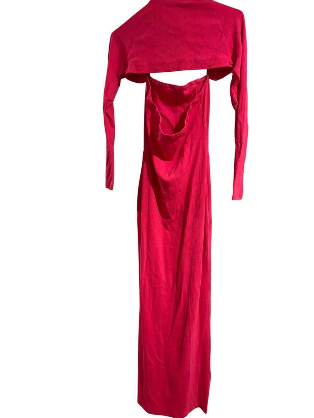 NWT The Drop Hot Pink Cutout Maxi Dress + Bolero Set | Size M | Barbiecore Glam - Picture 2 of 6